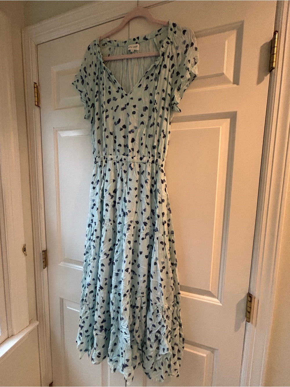 Bella Dahl Light Blue Patterned Maxi Dress size xs